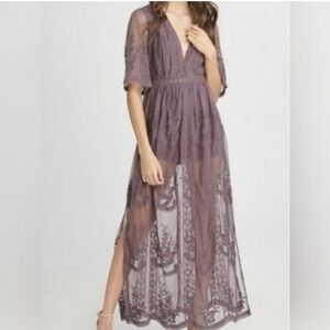 Lace Romper Maxi Dress.  Size L
